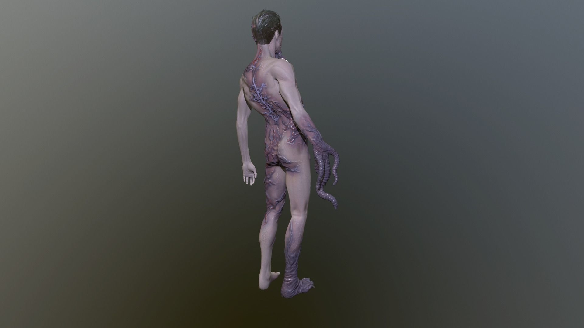Parasite man with skin 3D model_4