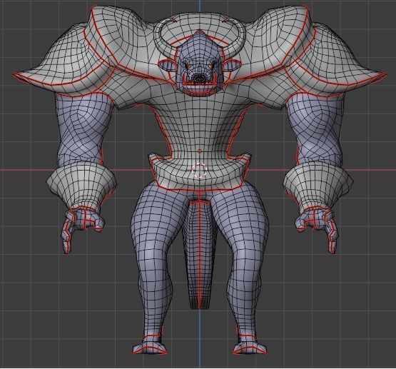 Bull Warrior Low-poly 3D model_8