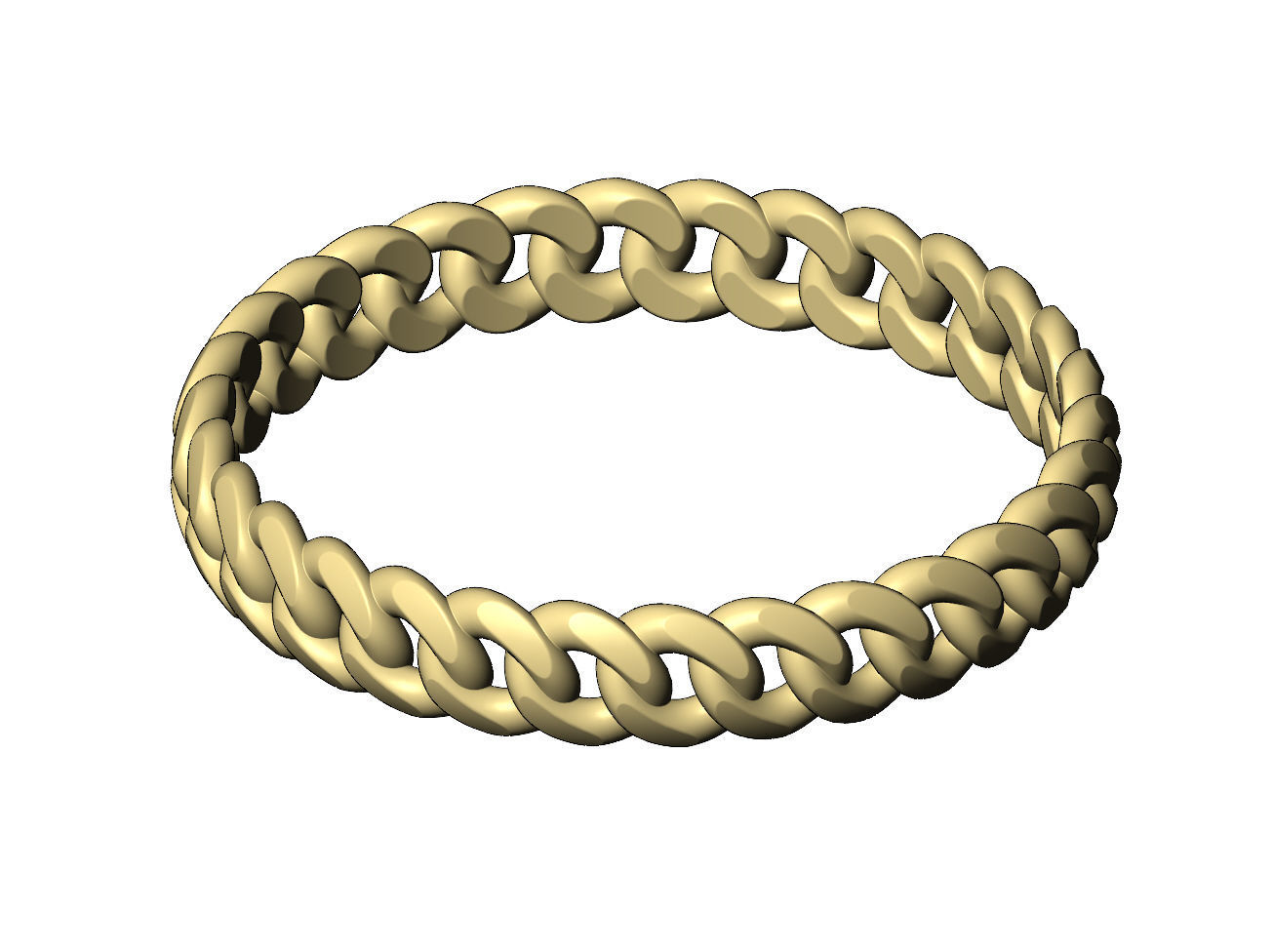Thin 3mm wide cuban link band size 5to9 3D print model_9