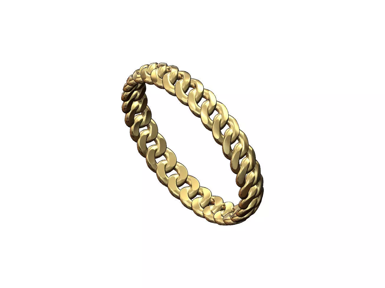Thin 3mm wide cuban link band size 5to9 3D print model_0