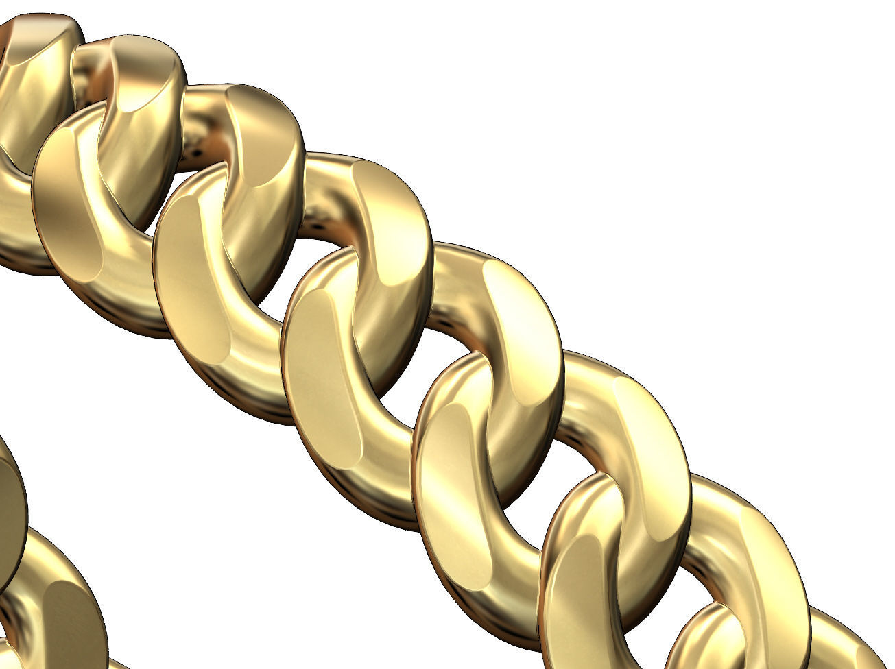 Thin 3mm wide cuban link band size 5to9 3D print model_3