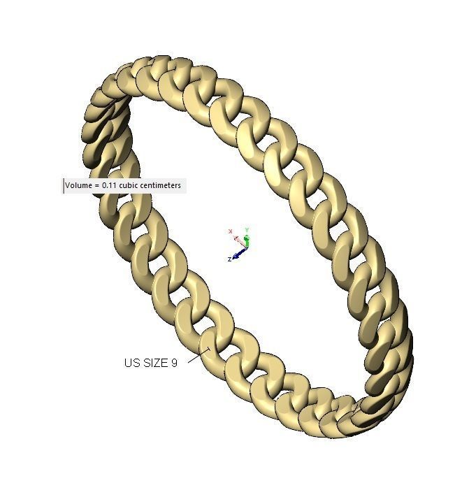 Thin 3mm wide cuban link band size 5to9 3D print model_15