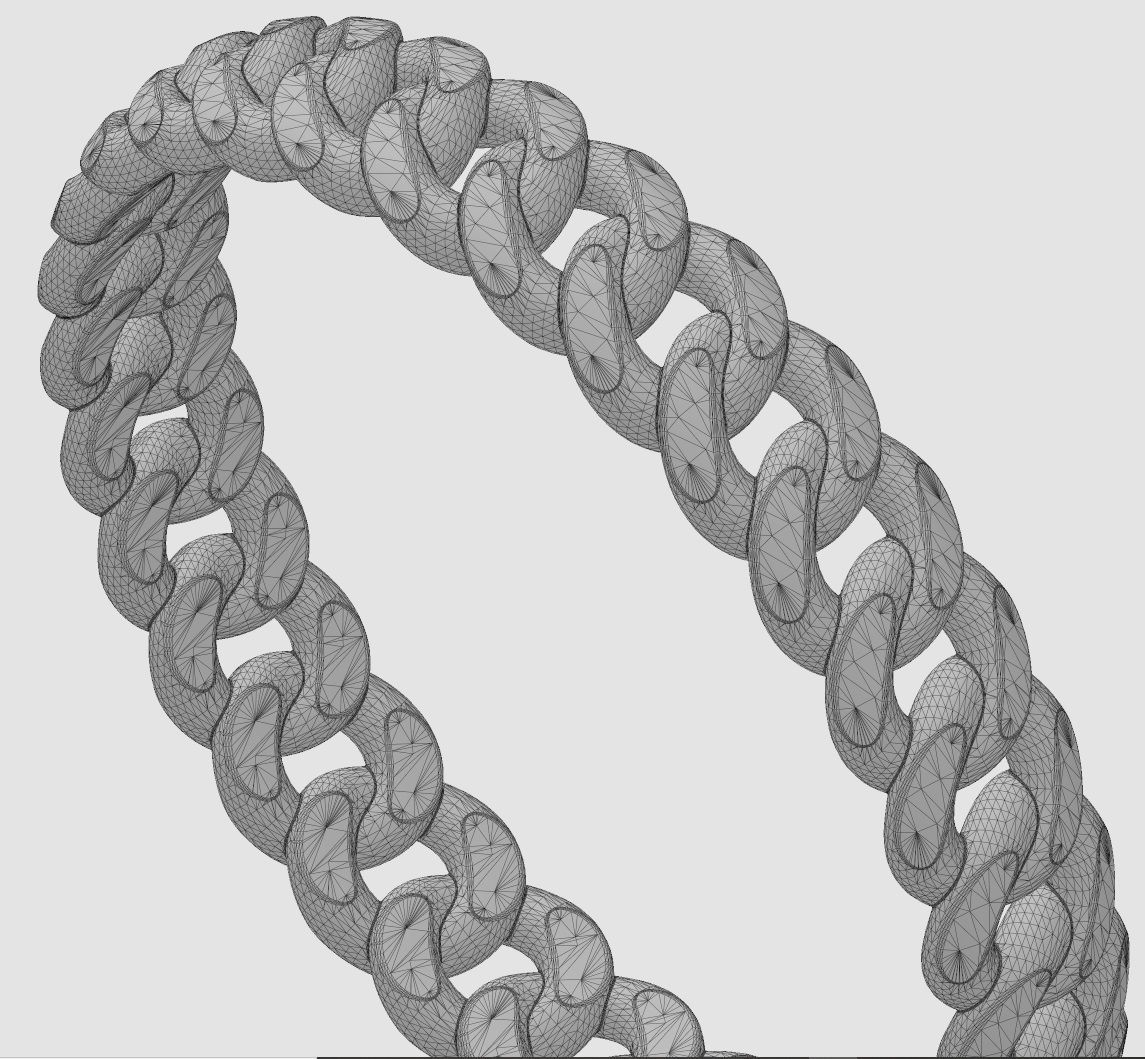 Thin 3mm wide cuban link band size 5to9 3D print model_14