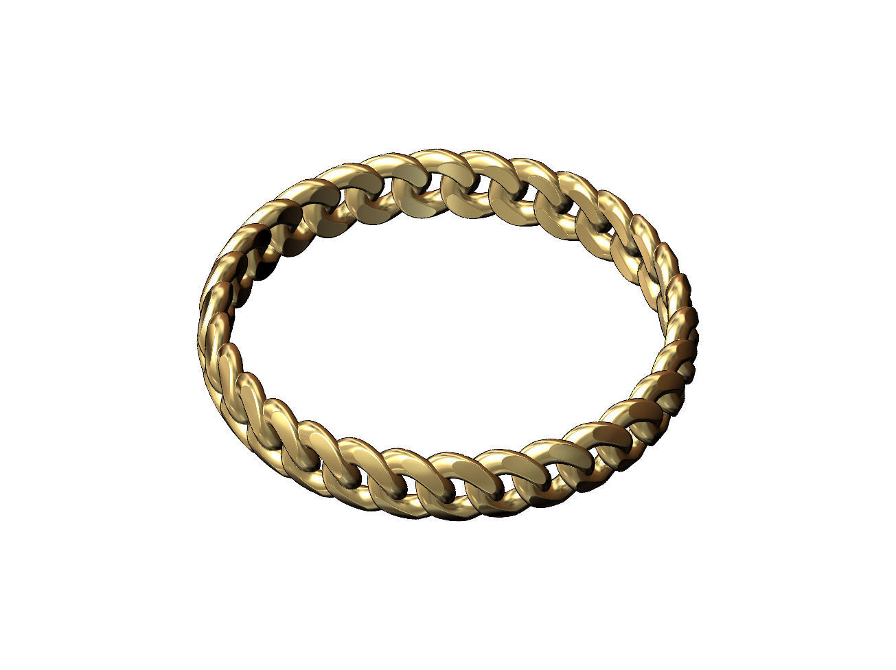 Thin 3mm wide cuban link band size 5to9 3D print model_2