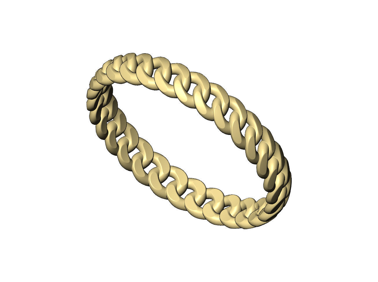 Thin 3mm wide cuban link band size 5to9 3D print model_5