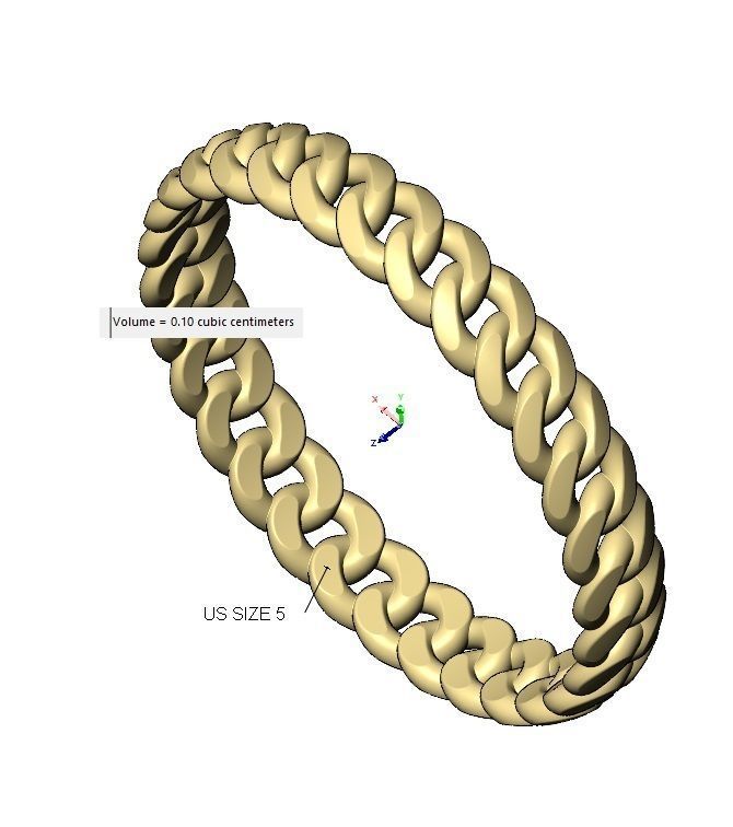 Thin 3mm wide cuban link band size 5to9 3D print model_16