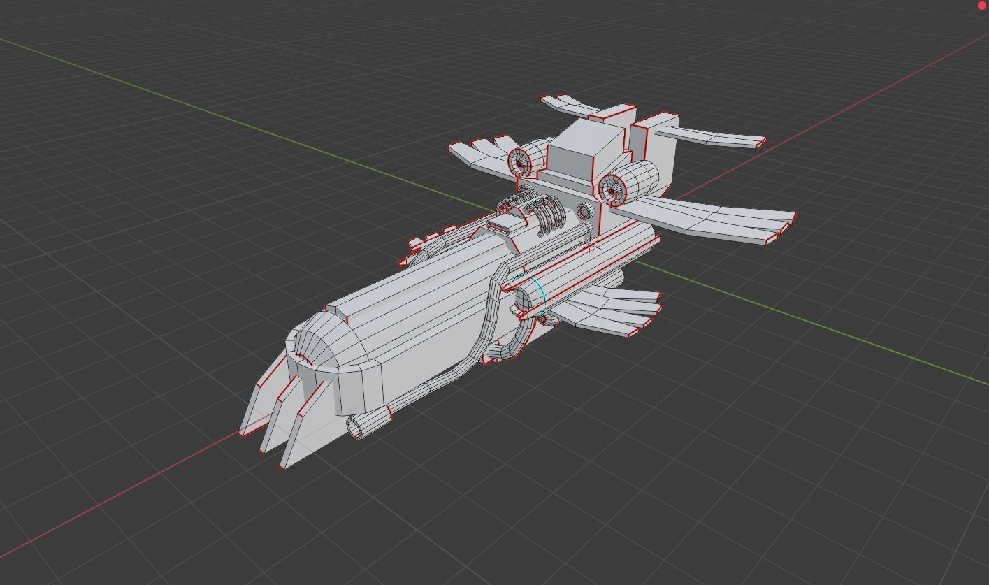 Sci-Fi Aircraft - Airship Rusted - Steampunk Asset Low-poly 3D model_18