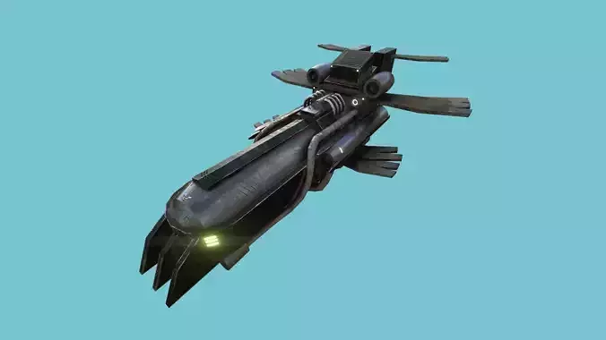 Sci-Fi Aircraft - Airship Rusted - Steampunk Asset Low-poly 3D model