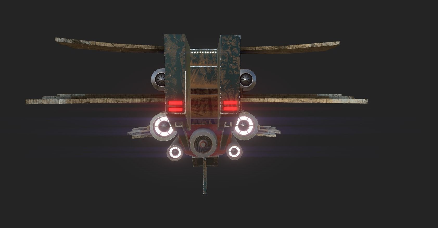 Sci-Fi Aircraft - Airship Rusted - Steampunk Asset Low-poly 3D model_6