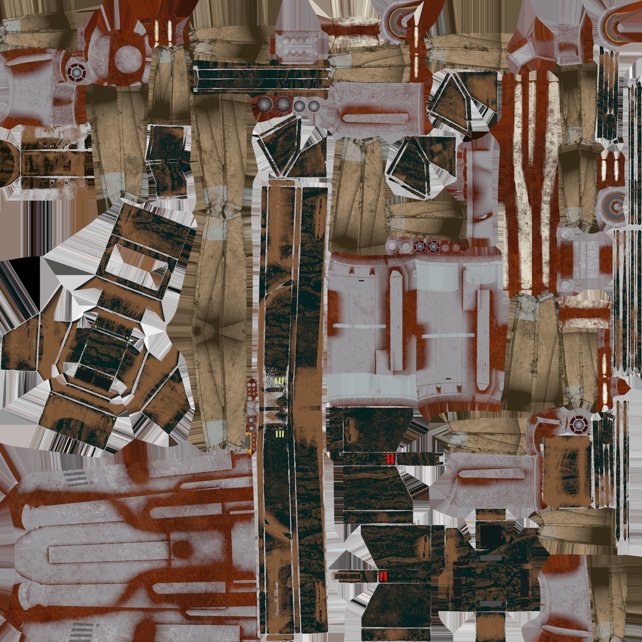 Sci-Fi Aircraft - Airship Rusted - Steampunk Asset Low-poly 3D model_26