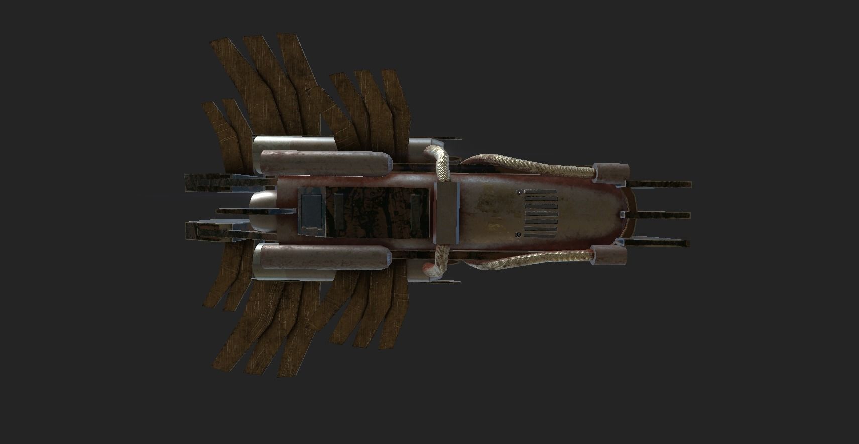 Sci-Fi Aircraft - Airship Rusted - Steampunk Asset Low-poly 3D model_12