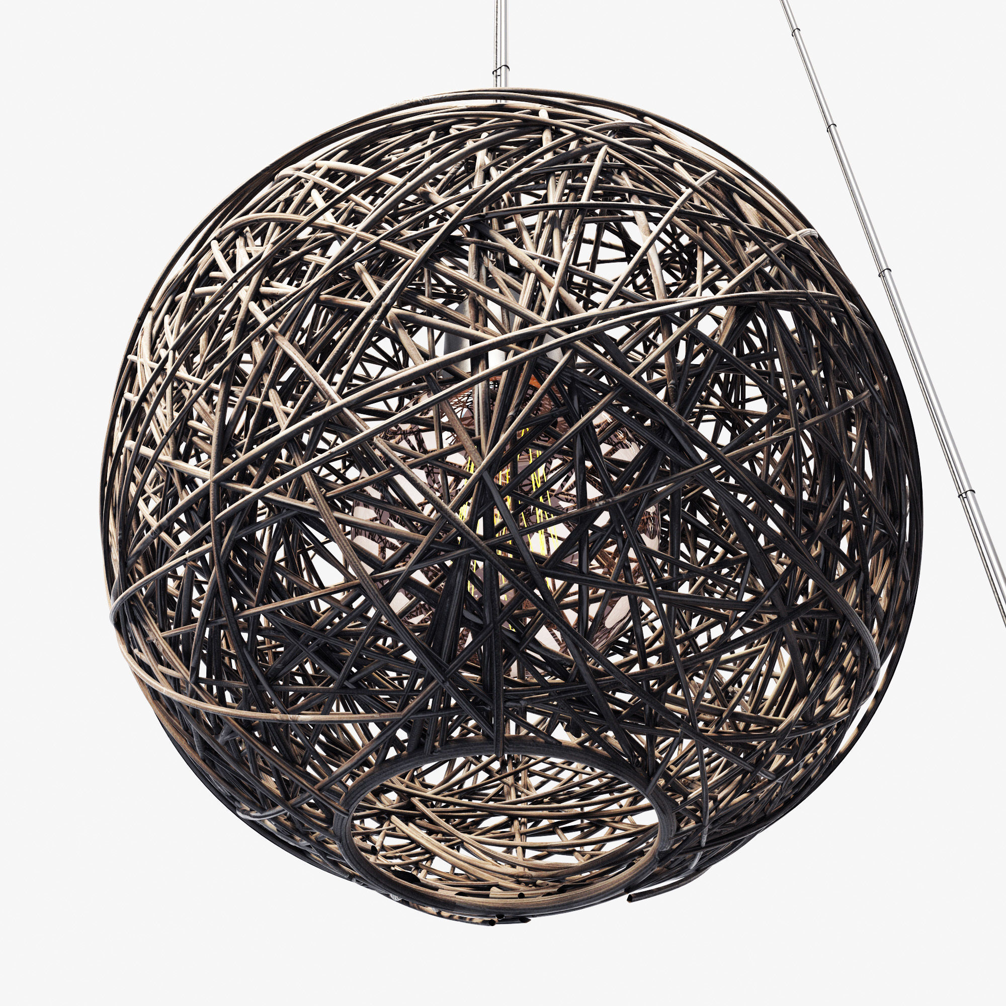 Lamp Rattan sphere hive n3 3D model_6