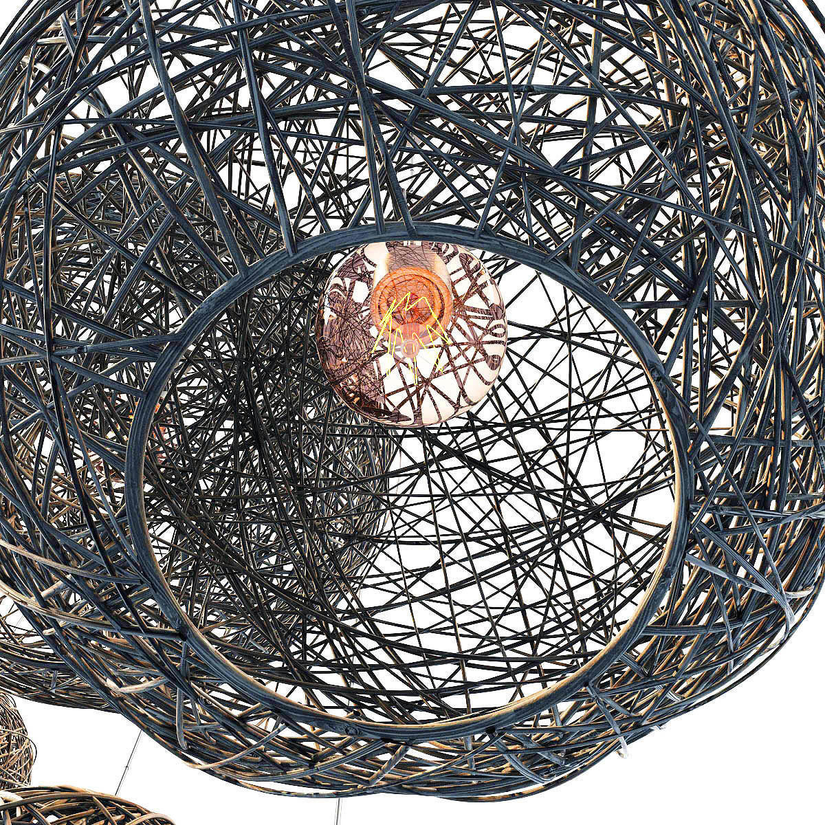 Lamp Rattan sphere hive n3 3D model_9