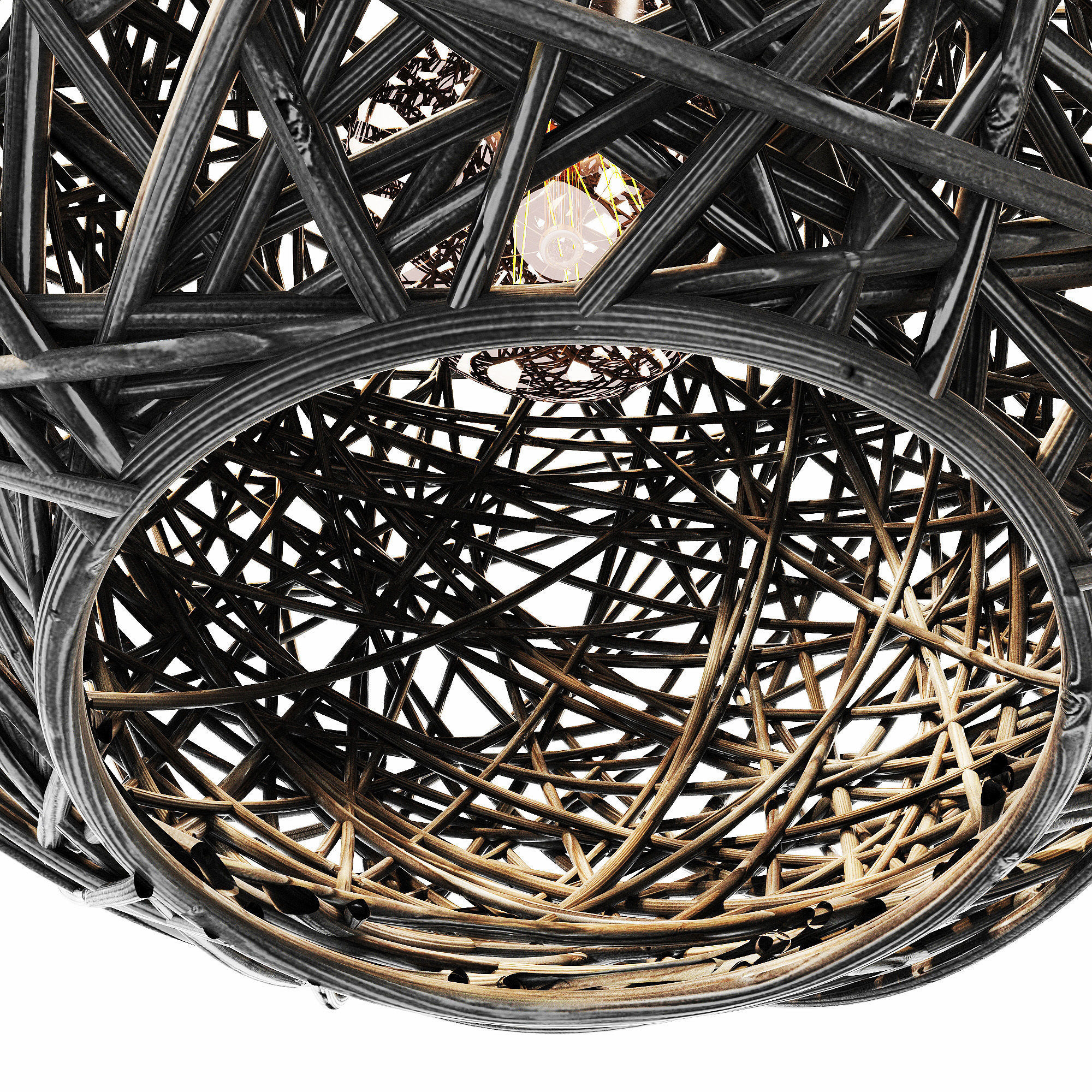 Lamp Rattan sphere hive n3 3D model_5