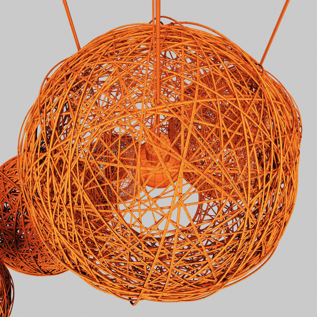 Lamp Rattan sphere hive n3 3D model_14