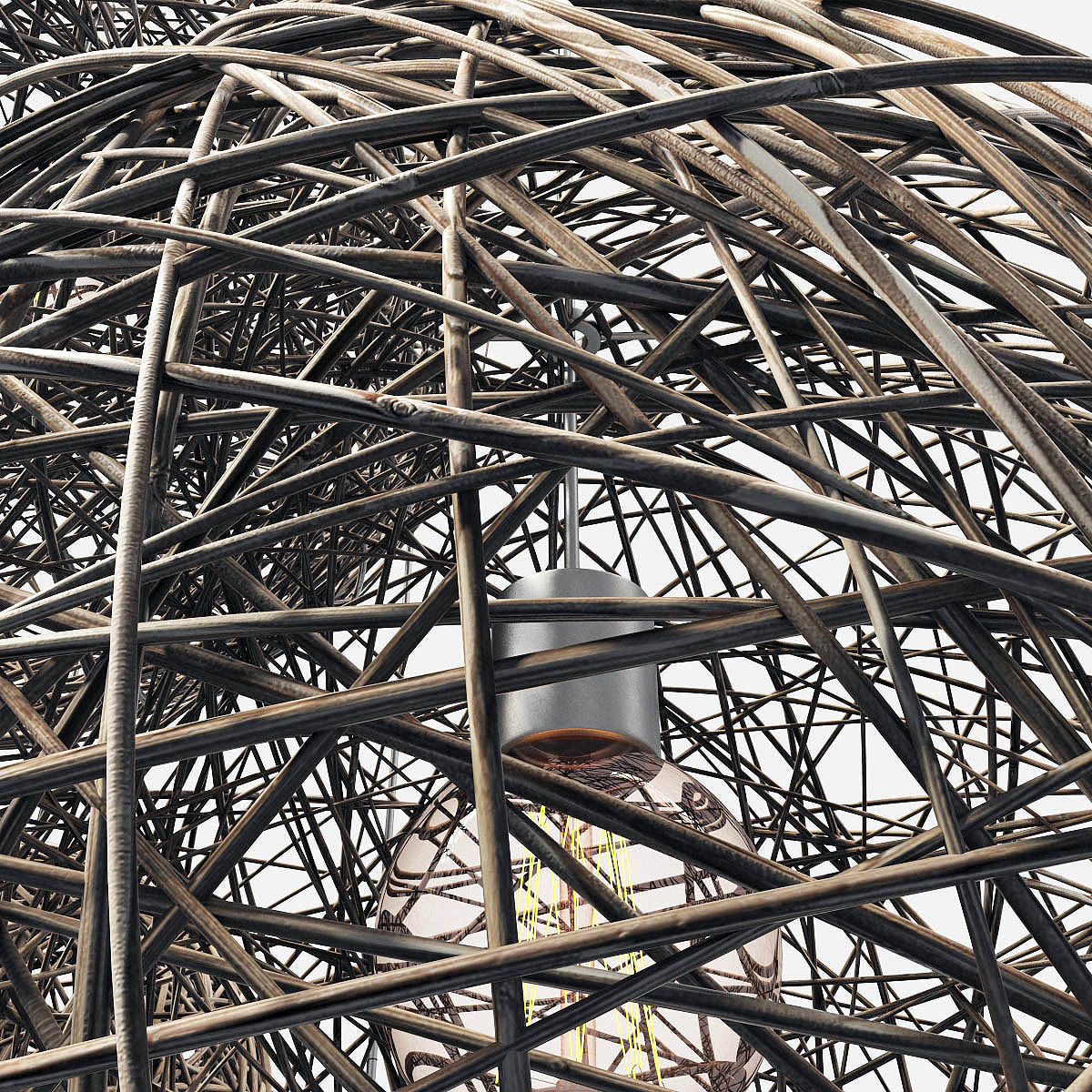 Lamp Rattan sphere hive n3 3D model_8