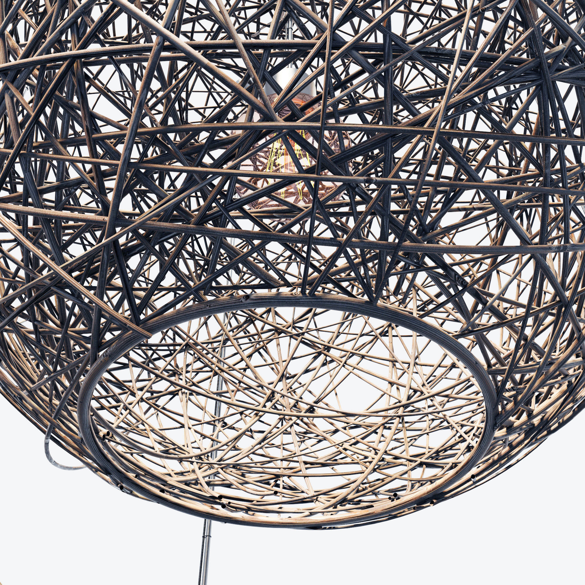 Lamp Rattan sphere hive n3 3D model_3