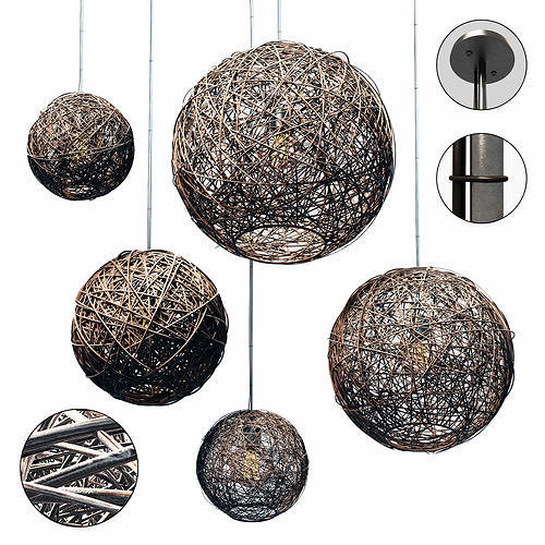 Lamp Rattan sphere hive n3 3D model