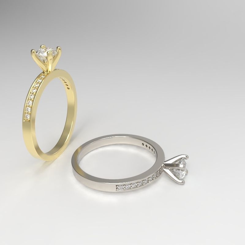 Engagement diamond ring  ready for print 3D print model_4