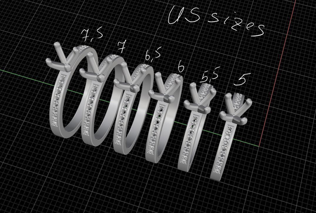 Engagement diamond ring  ready for print 3D print model_1