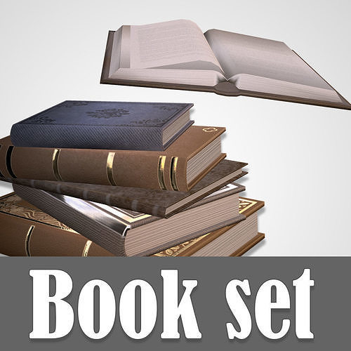book set stack of books Low-poly 3D model