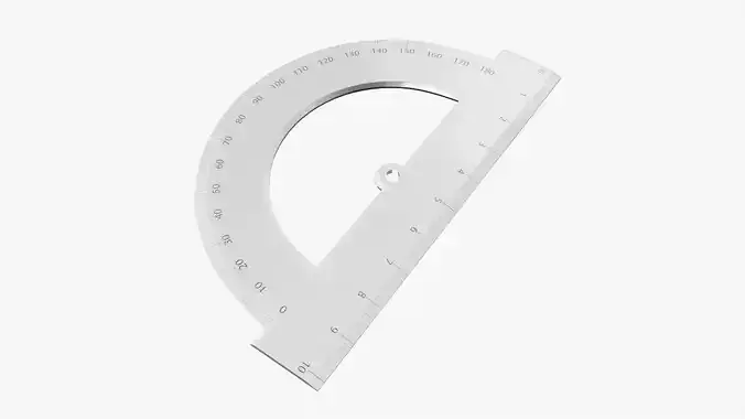 Protractor half-circle 01 3D model