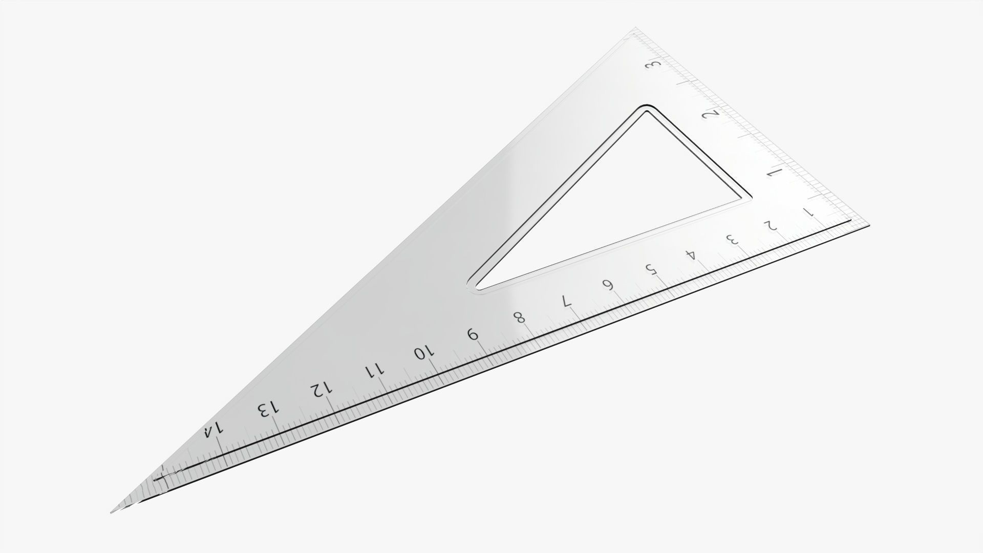 Ruler three-sided 01 3D model_1