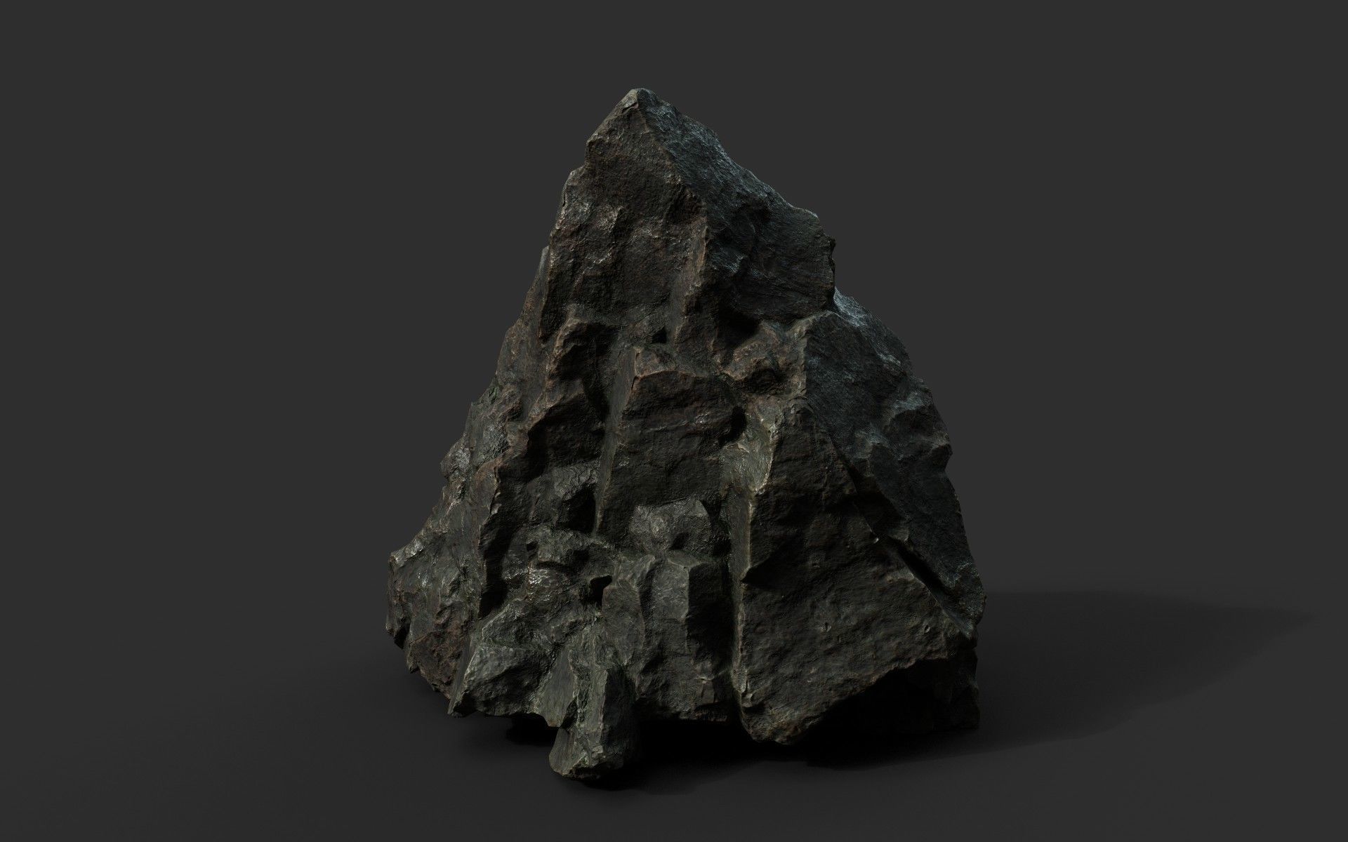 Low poly Black Sharp Rock 210226 Low-poly 3D model_9