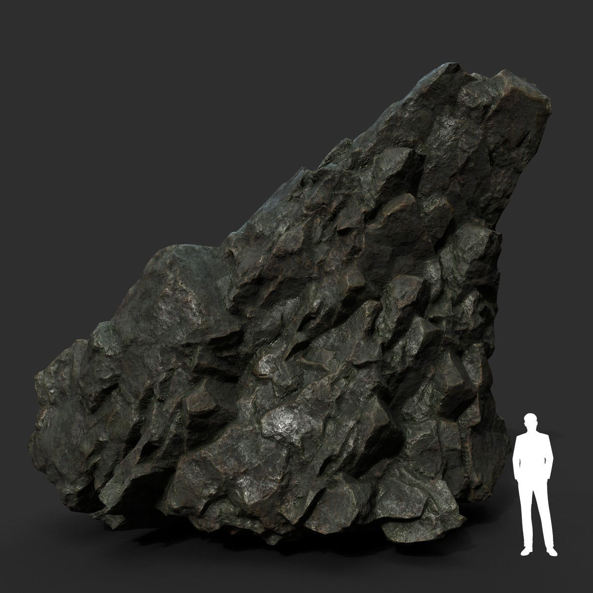 Low poly Black Sharp Rock 210226 Low-poly 3D model_41
