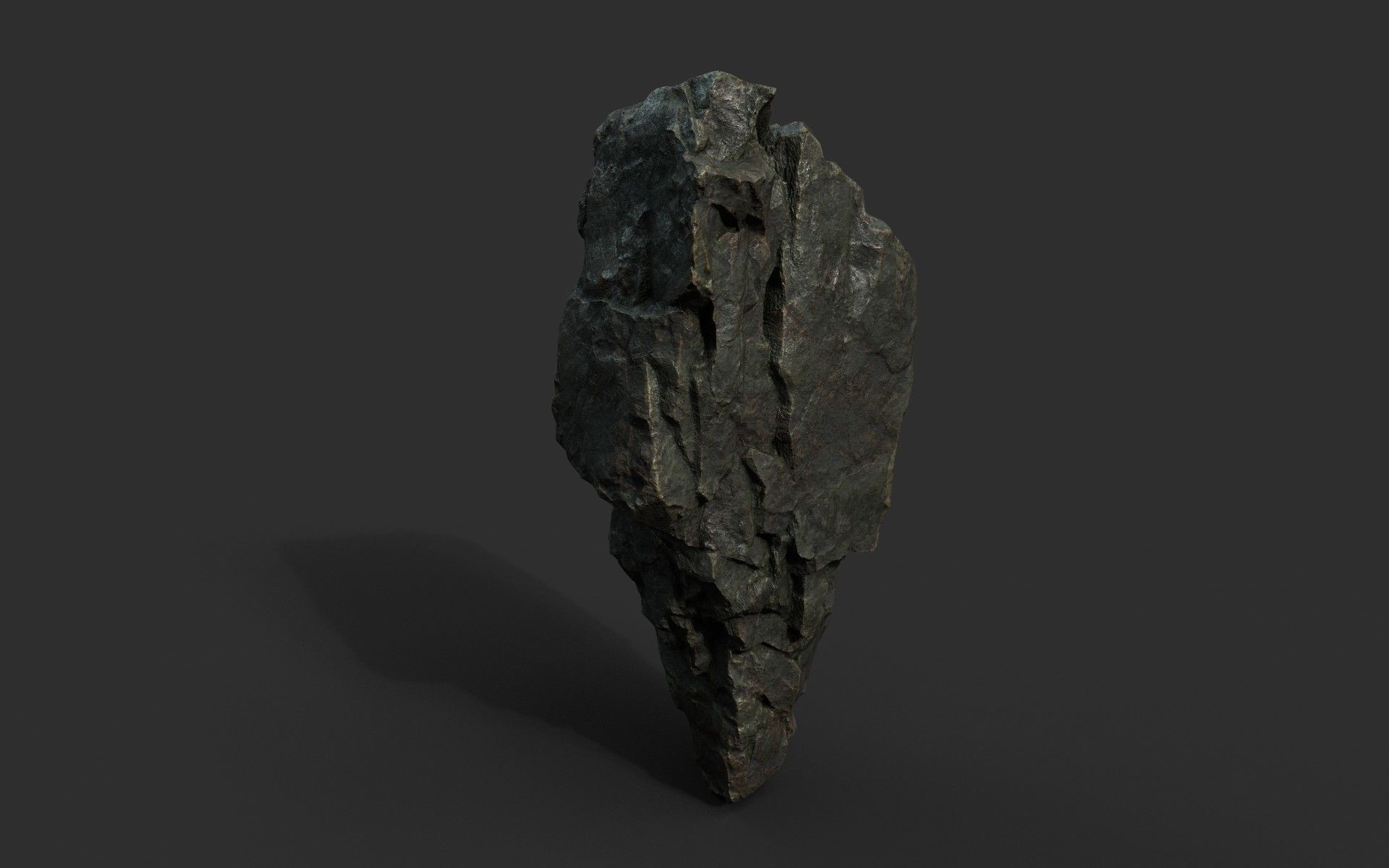 Low poly Black Sharp Rock 210226 Low-poly 3D model_24