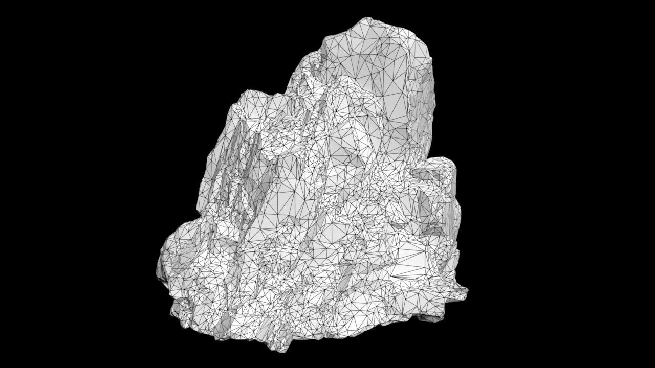 Low poly Black Sharp Rock 210226 Low-poly 3D model_50