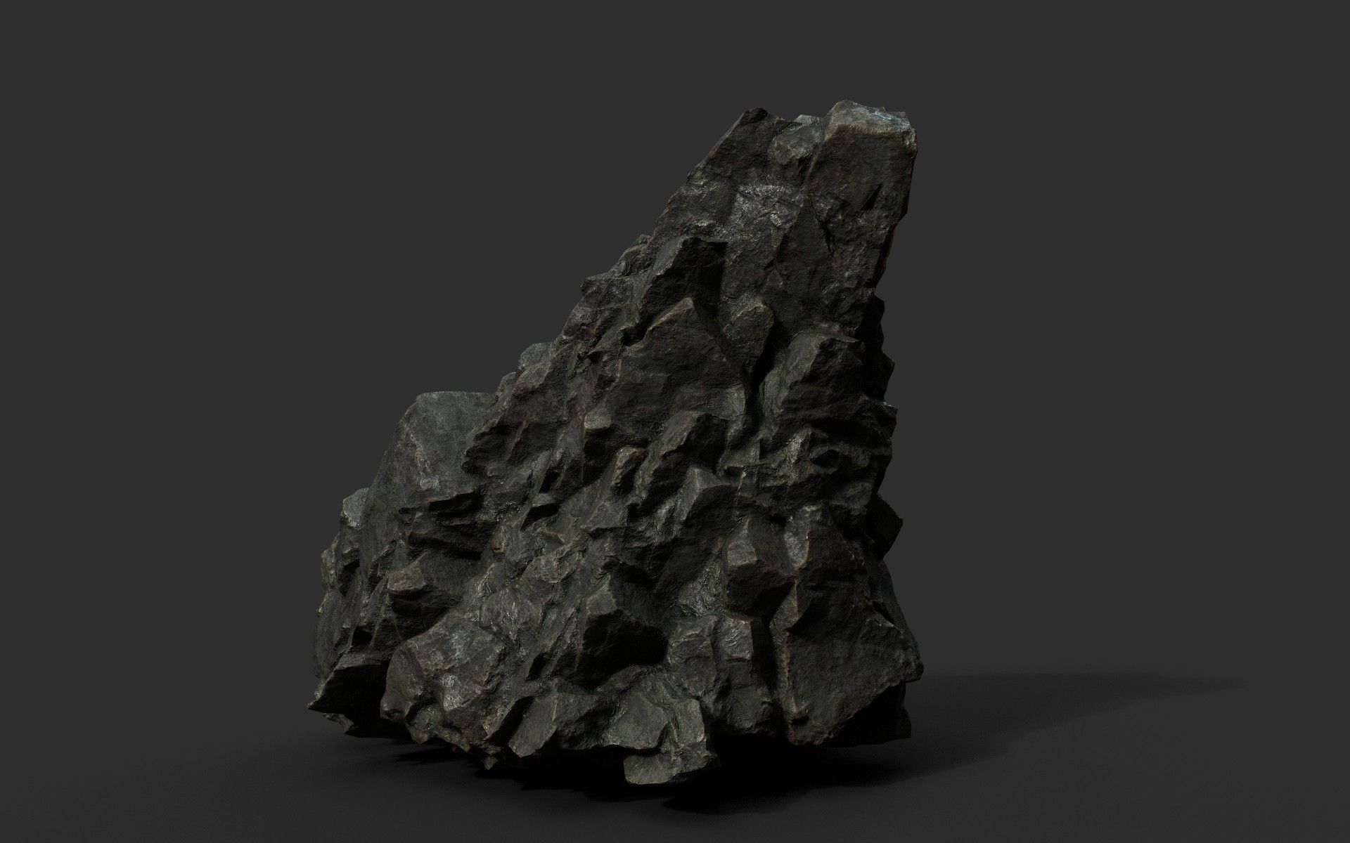 Low poly Black Sharp Rock 210226 Low-poly 3D model_44