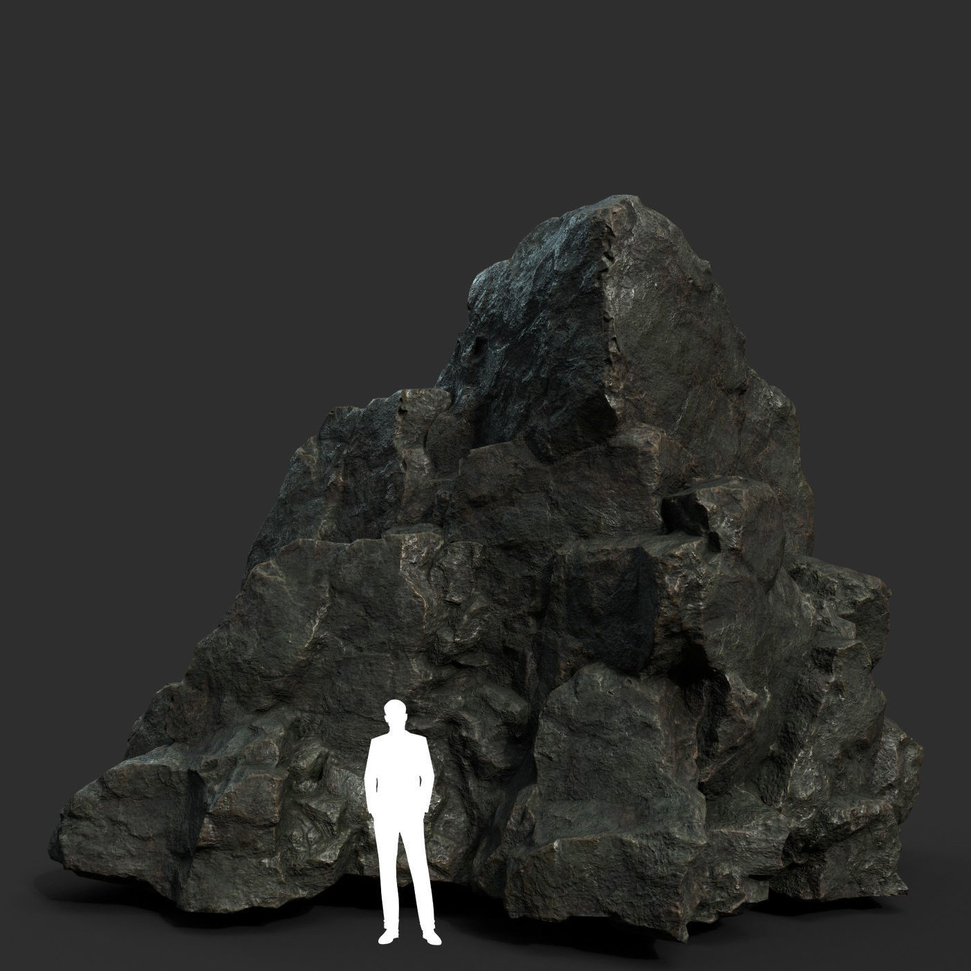 Low poly Black Sharp Rock 210226 Low-poly 3D model_26
