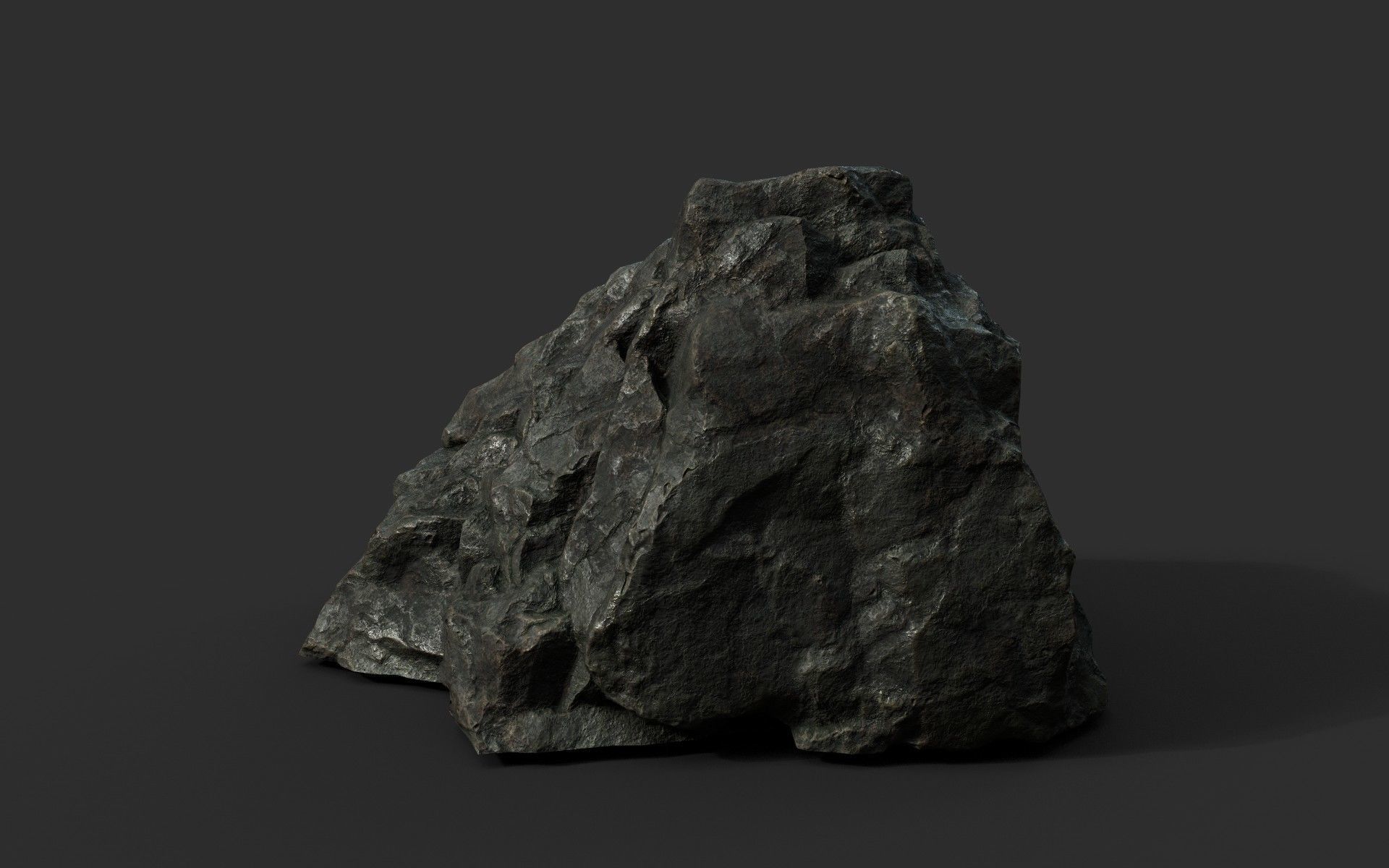 Low poly Black Sharp Rock 210226 Low-poly 3D model_33