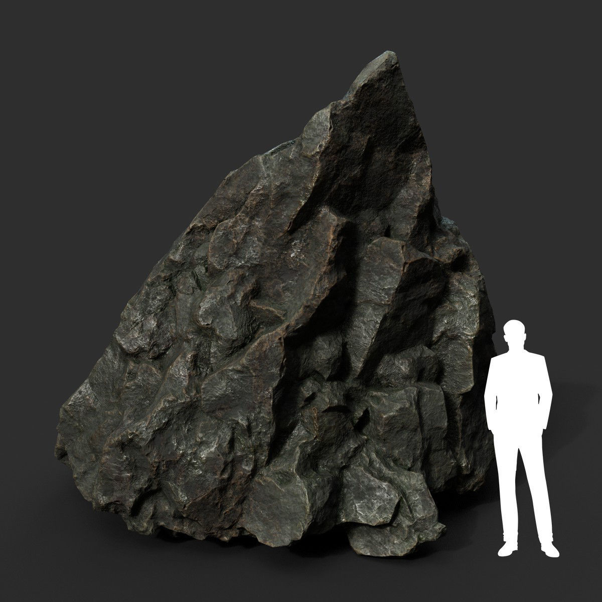 Low poly Black Sharp Rock 210226 Low-poly 3D model_6