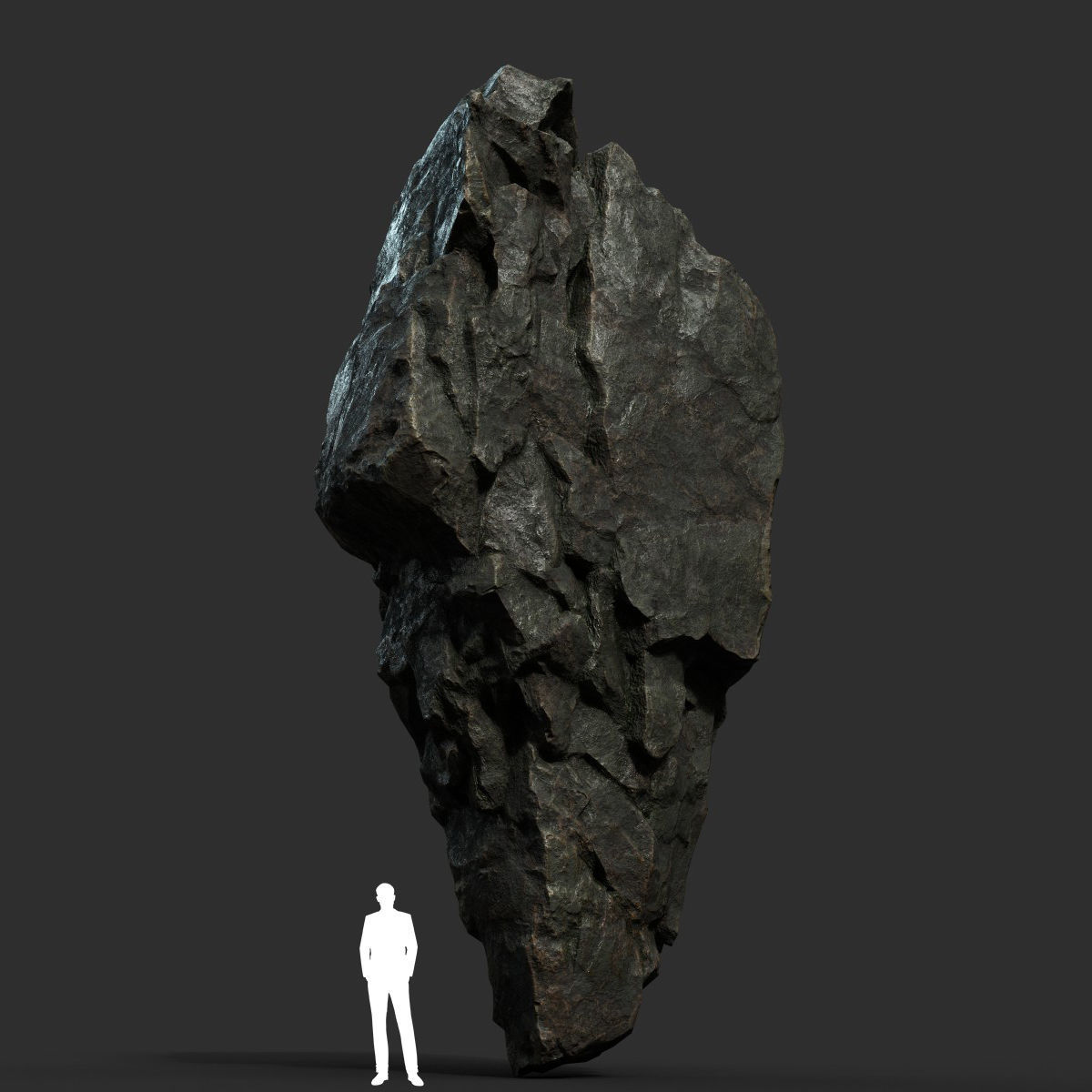Low poly Black Sharp Rock 210226 Low-poly 3D model_21