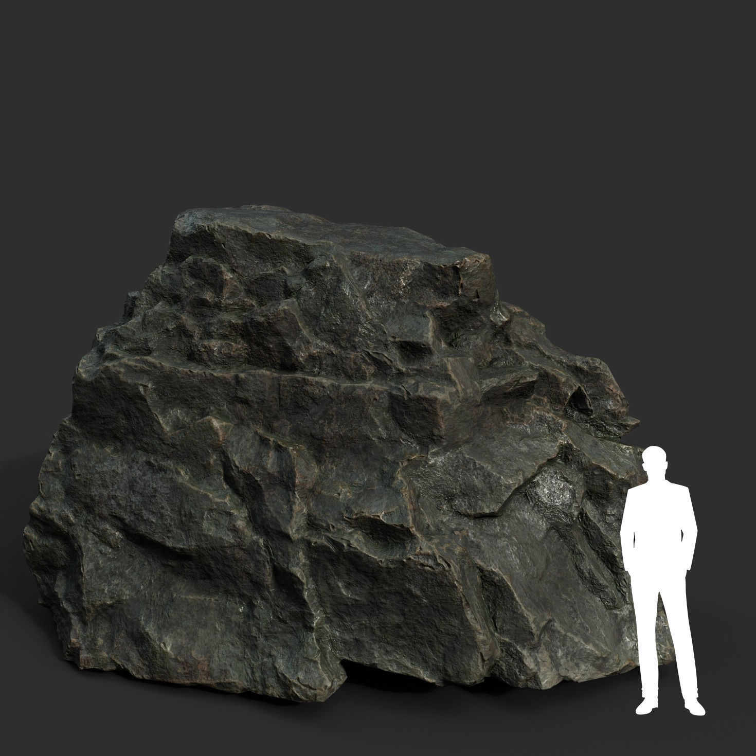 Low poly Black Sharp Rock 210226 Low-poly 3D model_11