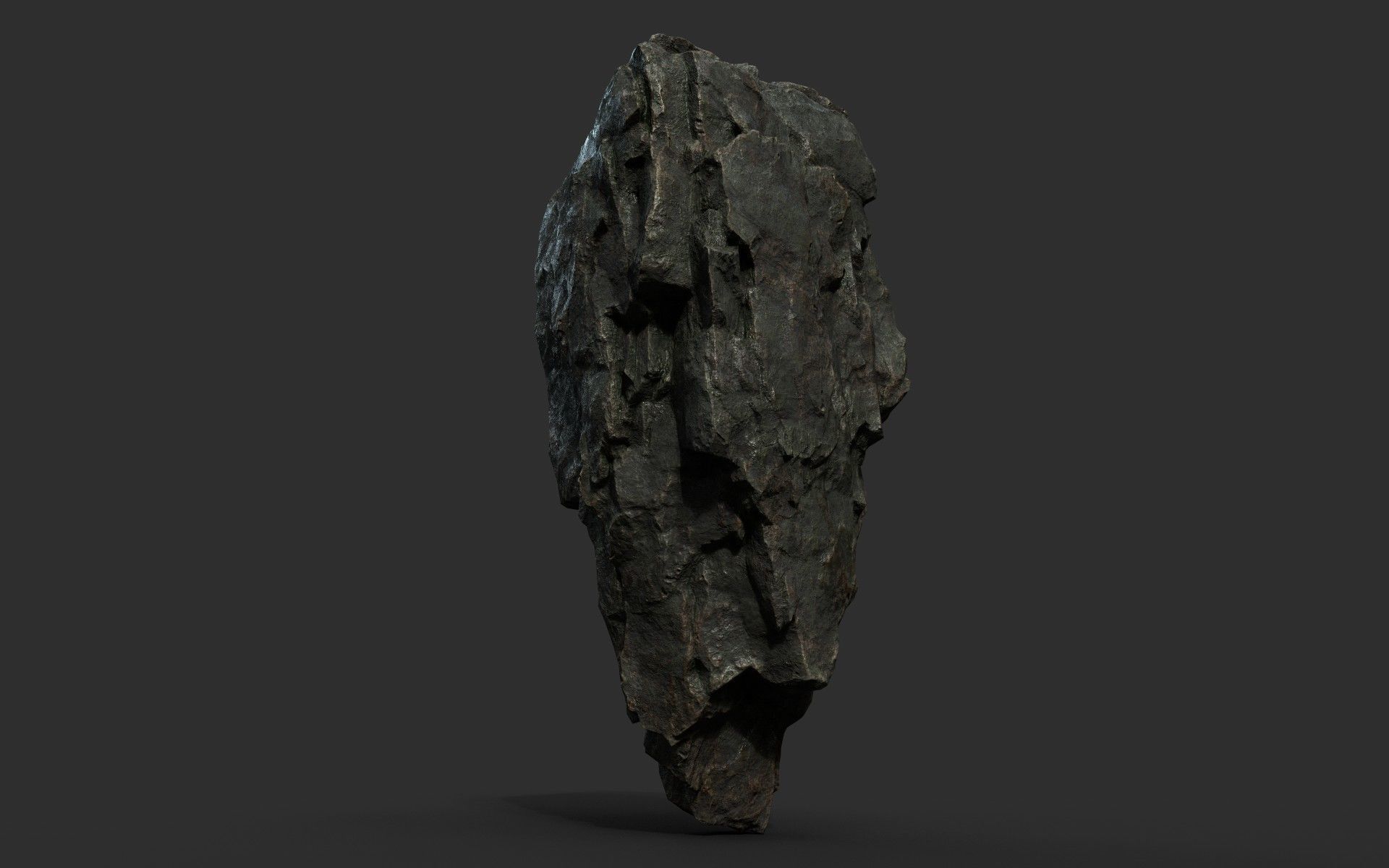 Low poly Black Sharp Rock 210226 Low-poly 3D model_22