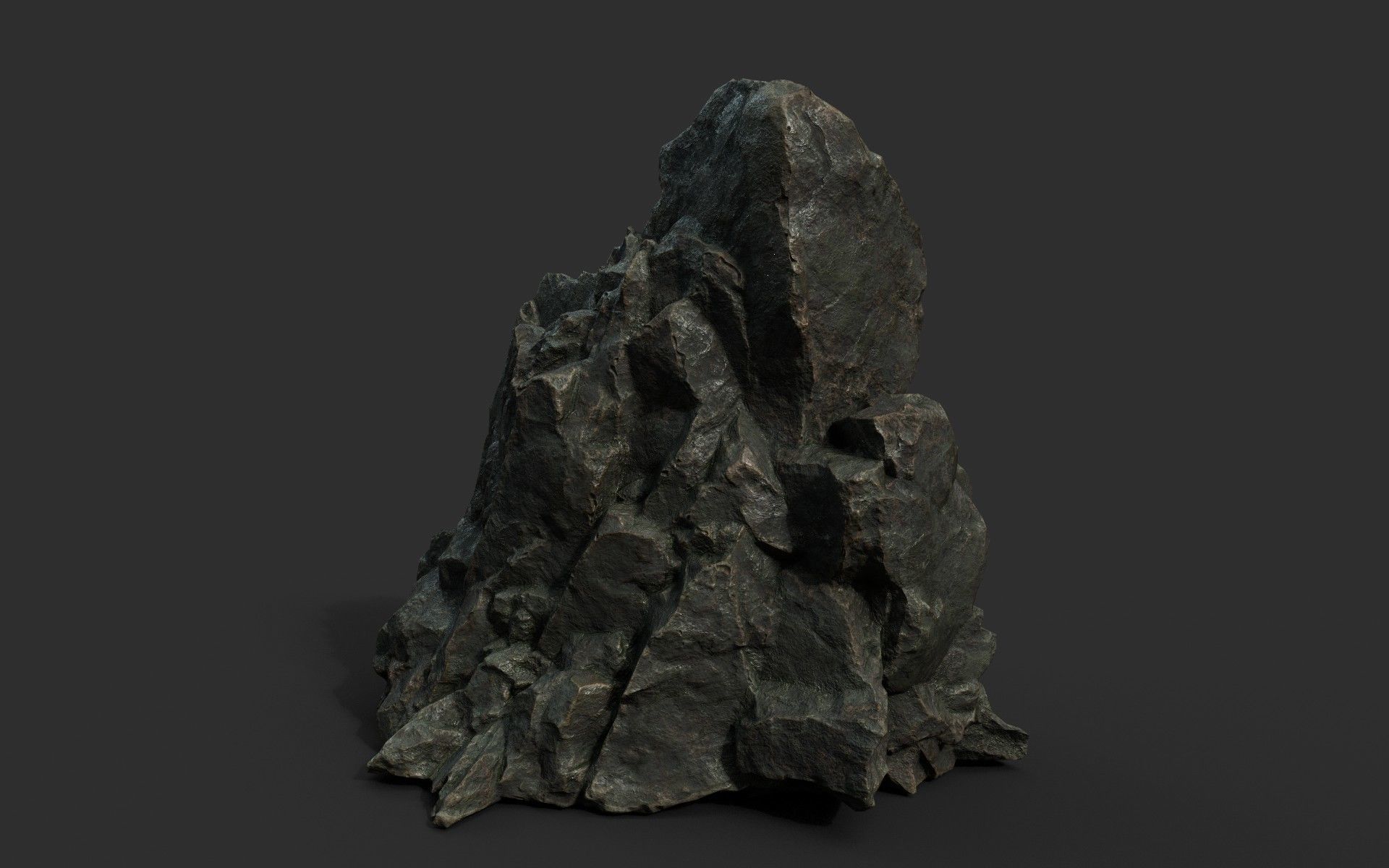 Low poly Black Sharp Rock 210226 Low-poly 3D model_49