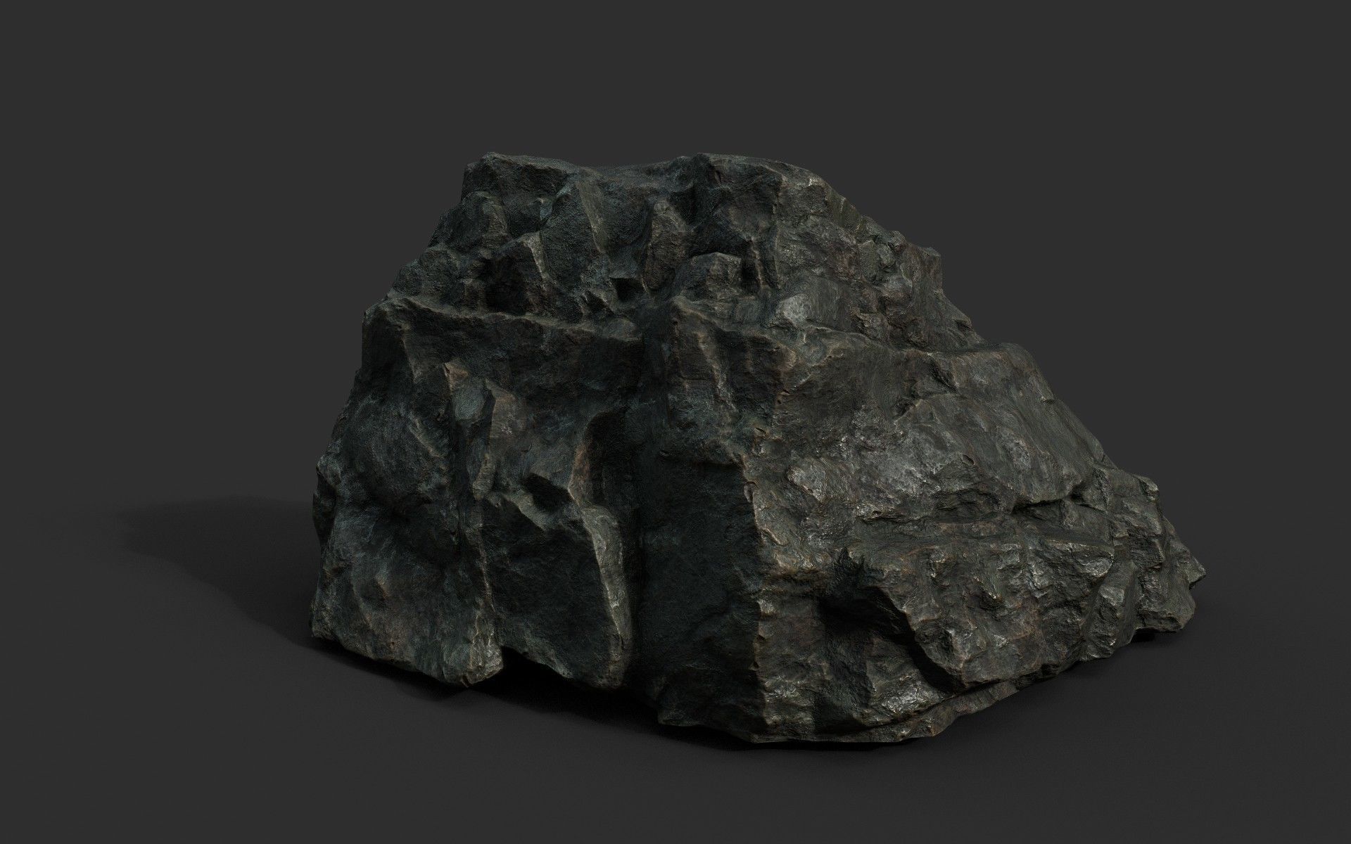 Low poly Black Sharp Rock 210226 Low-poly 3D model_32