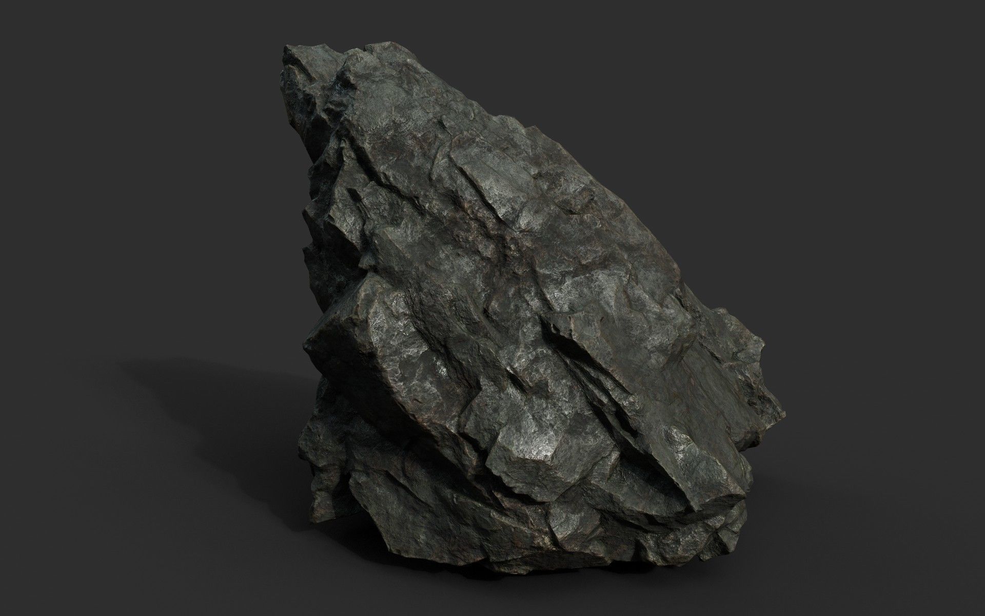 Low poly Black Sharp Rock 210226 Low-poly 3D model_43