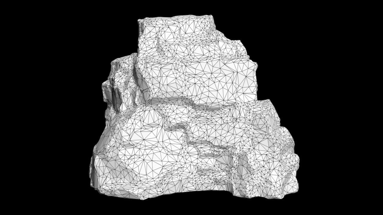 Low poly Black Sharp Rock 210226 Low-poly 3D model_40