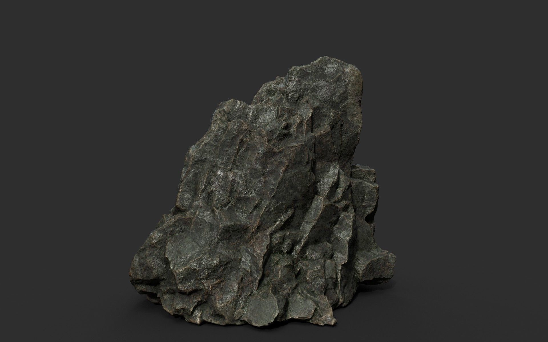 Low poly Black Sharp Rock 210226 Low-poly 3D model_47