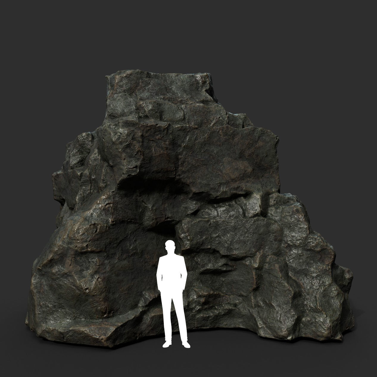 Low poly Black Sharp Rock 210226 Low-poly 3D model_36