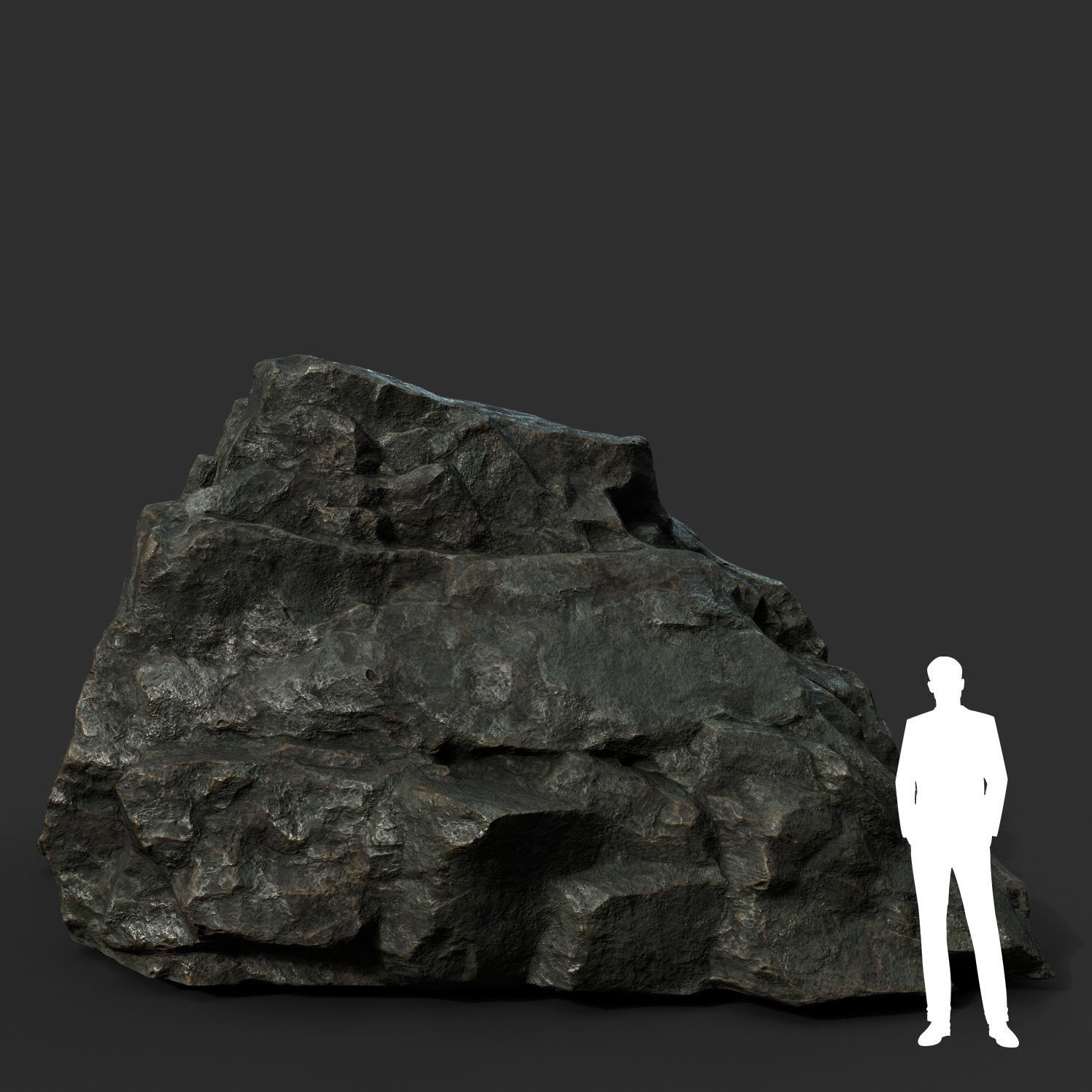 Low poly Black Sharp Rock 210226 Low-poly 3D model_31