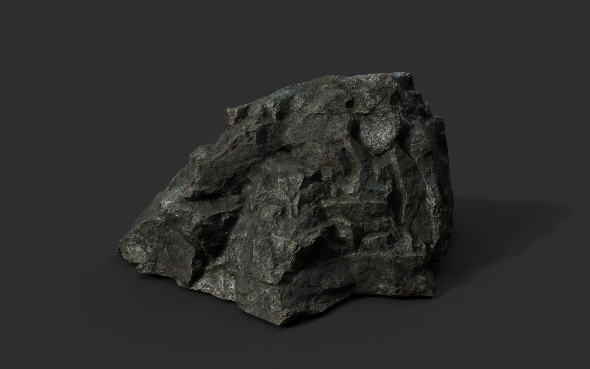 Low poly Black Sharp Rock 210226 Low-poly 3D model_34