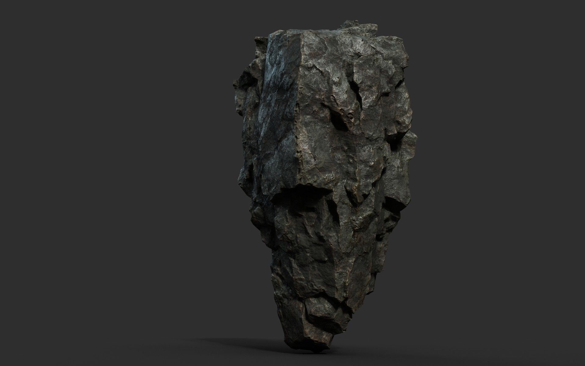 Low poly Black Sharp Rock 210226 Low-poly 3D model_23