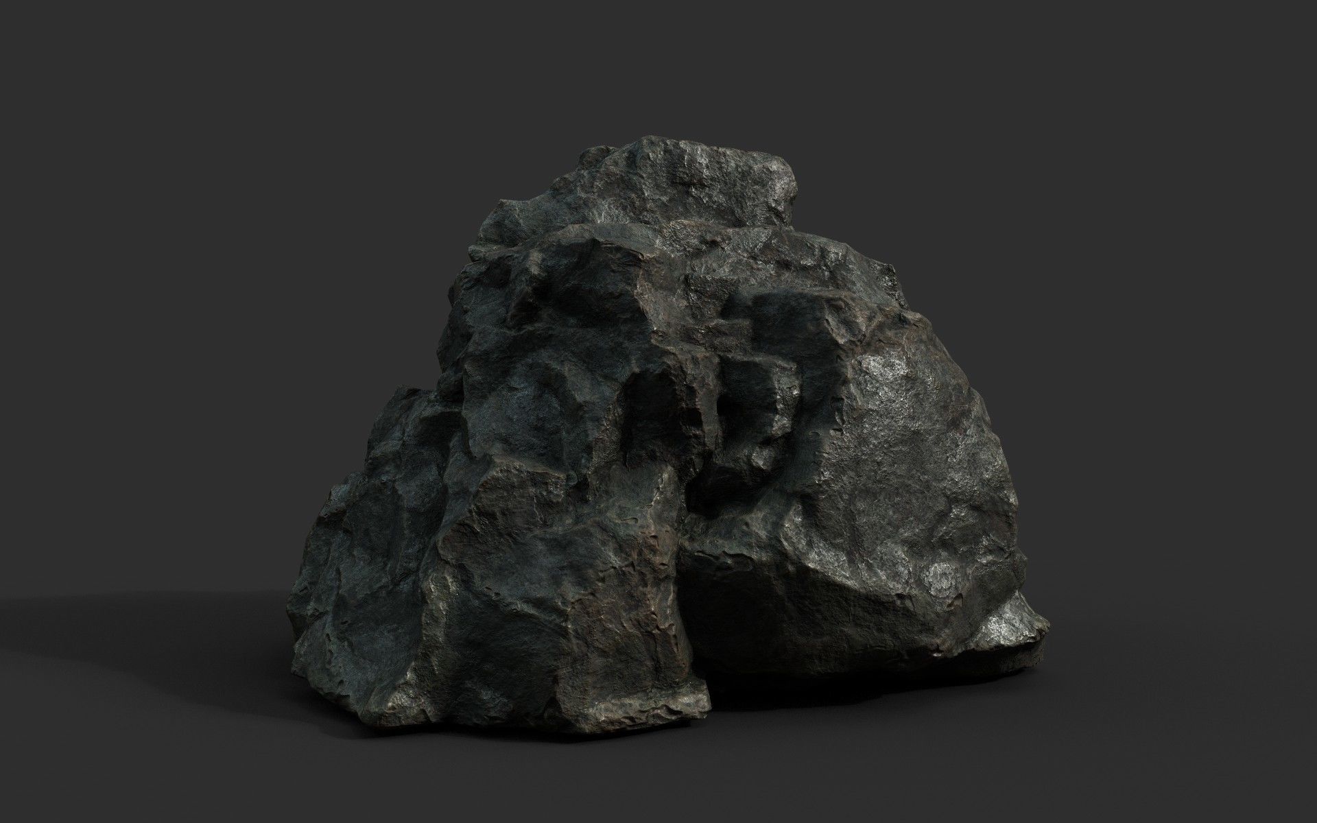 Low poly Black Sharp Rock 210226 Low-poly 3D model_38