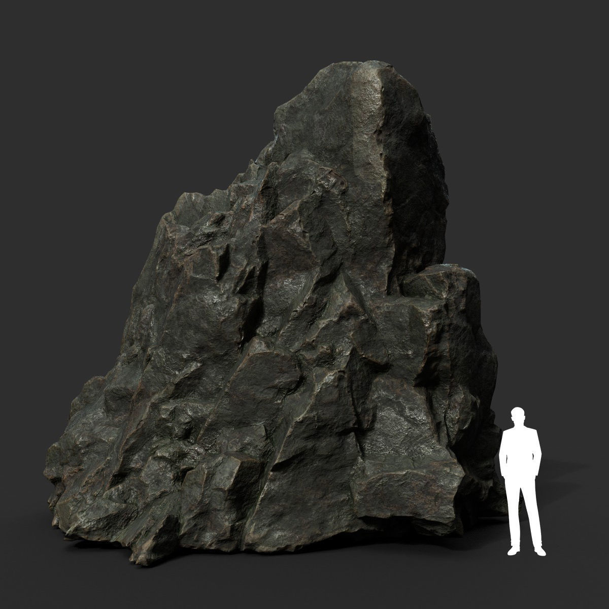 Low poly Black Sharp Rock 210226 Low-poly 3D model_46