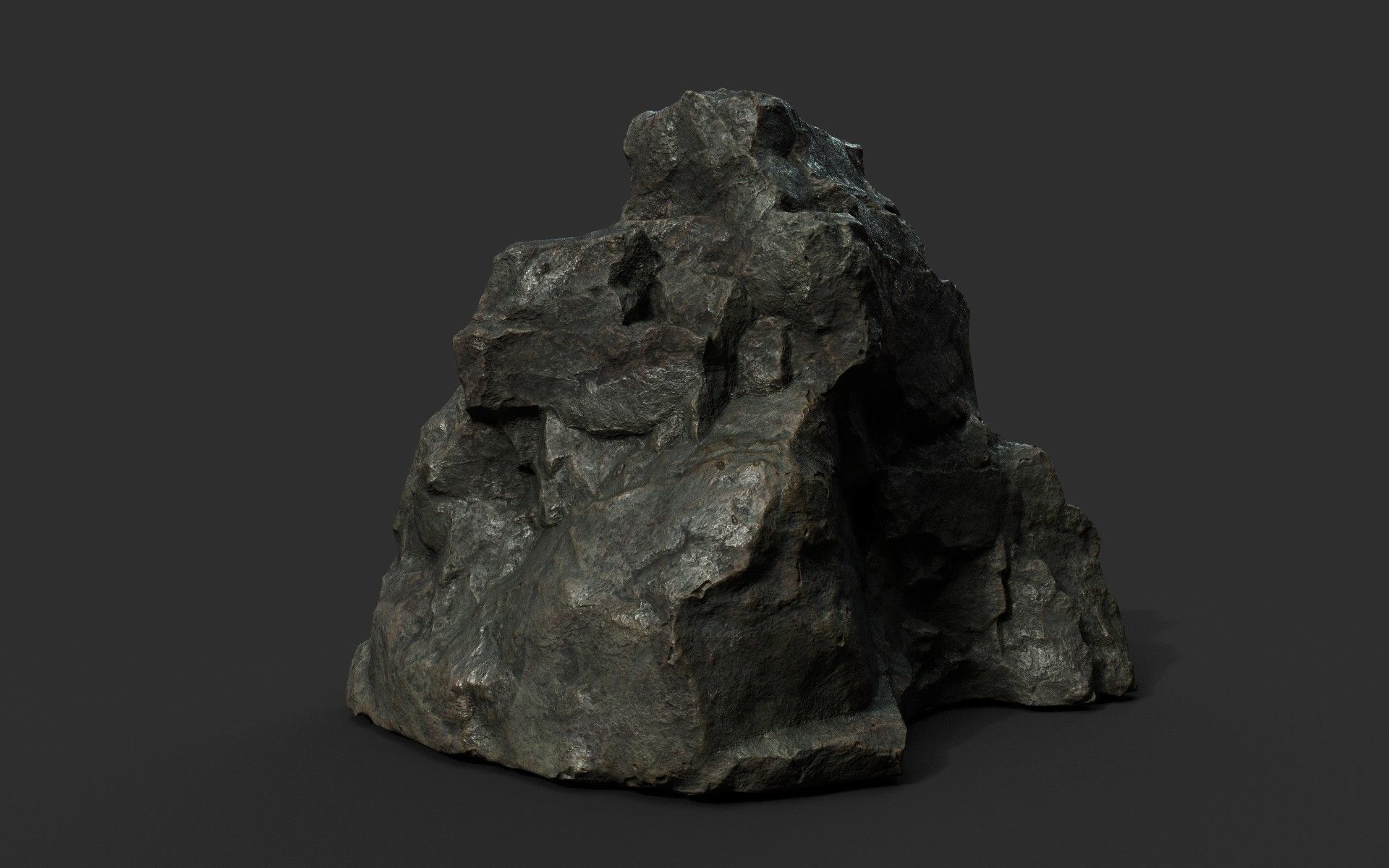 Low poly Black Sharp Rock 210226 Low-poly 3D model_39